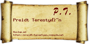 Preidt Terestyén névjegykártya
